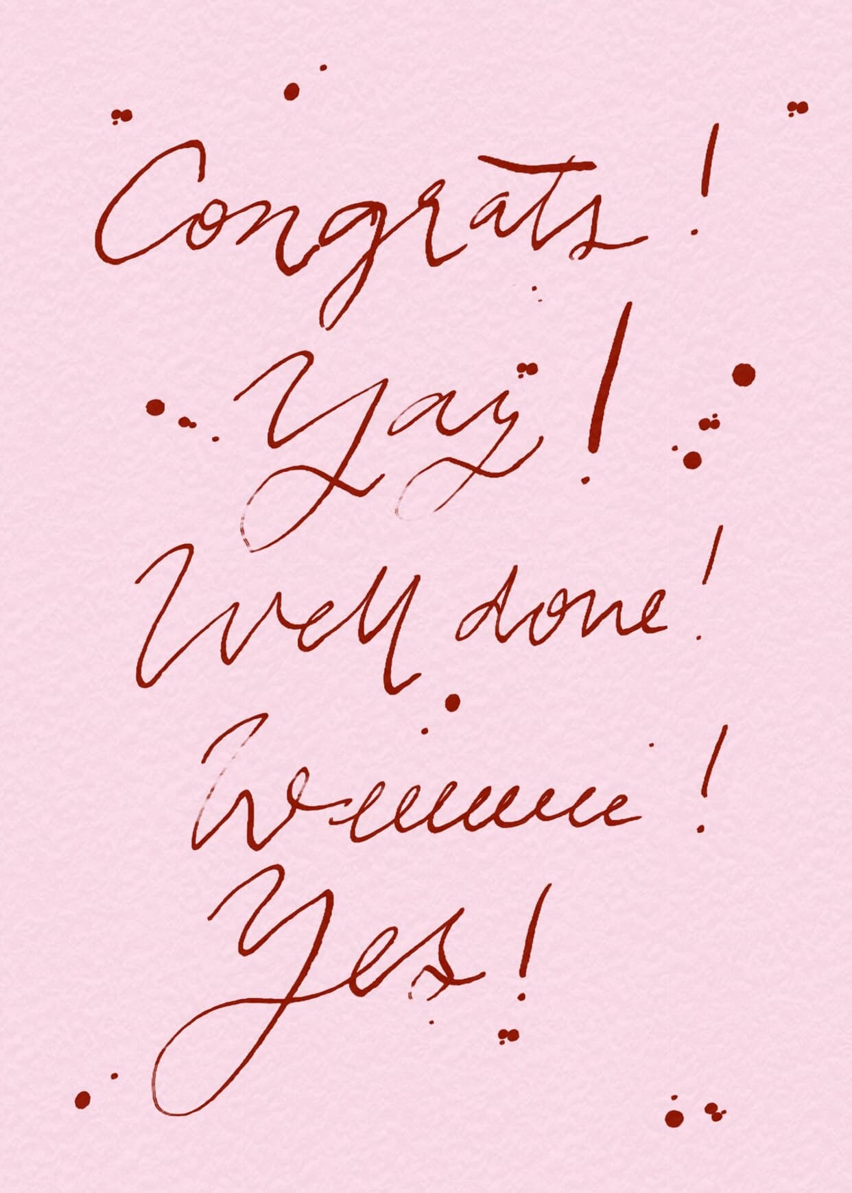 Congrats Yay Well Done