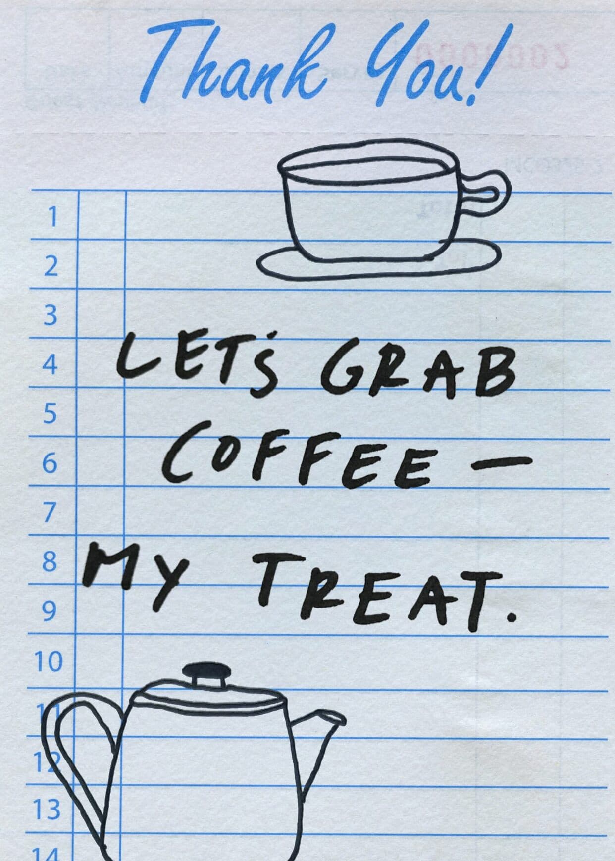 Let's Grab Coffee Guest Check